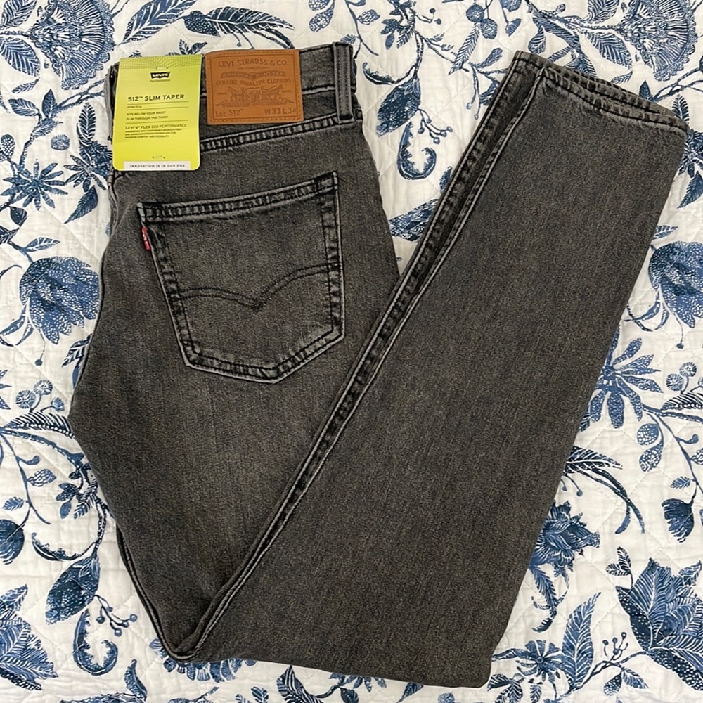 Mens Levi’s 512 Slim Taper 33x34 Black